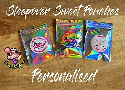 Buy Sleepover Sweet Pouches Party Favours Pinks Unicorns Sweets Pyjama Party Sweets • 1.20£
