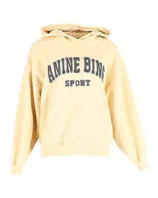 Buy Anine Bing Women's Oversized Yellow Cotton Sweatshirt With Collegiate Lettering  • 473£