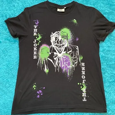 Buy DC Comics Original Black Short Sleeve T-Shirt The Joker Print Size L Ptp 22” • 6£