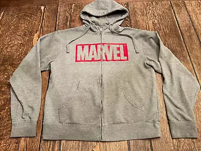 Buy MARVEL Adult M Medium DISNEY Gray Zip Up Hooded Sweatshirt Hoodie Spiderman Hulk • 14.21£
