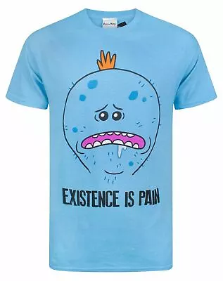 Buy Rick And Morty T-Shirt Mr Meeseeks  Existence Is Pain  Character Blue Tee • 14.99£