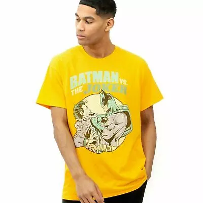 Buy Official DC Comics Mens Batman Vs The Joker T-shirt Gold S-2XL • 9.99£