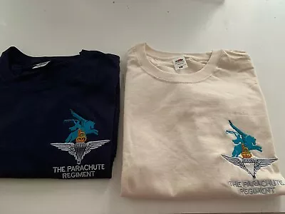 Buy Set Of 2 T-shirts With Parachute Regiment Pegasus Badge Embroidered Medium-3xl • 9.99£