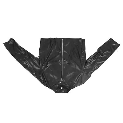 Buy (Black M)Women PU Leather Jacket Casual Plain Color Slim Fit Stand Collar SLS • 12.74£