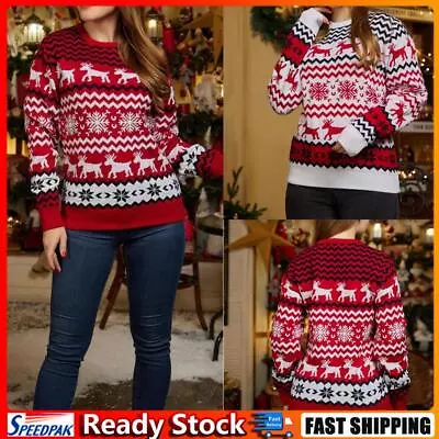 Buy Uk Women Christmas Sweater Fashion Holiday Party Jumper Simple Knitwear Sweater  • 18.23£