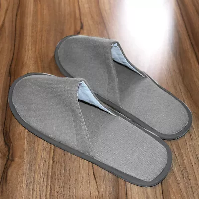 Buy Towelling Hotel Slippers Spa Guest Disposable Travel Shoes Unisex Closed Toe • 14.30£