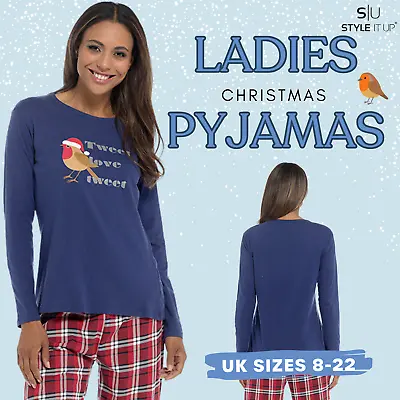 Buy Ladies Womens Robin Christmas PJs Set Cute Super Soft Warm Cosy Pyjama Nightwear • 19.99£