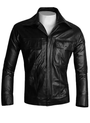 Buy Men's Rock N RoLL Jacket & PANT Black Real Leather Costume Zipper Collar Shirts • 74.99£