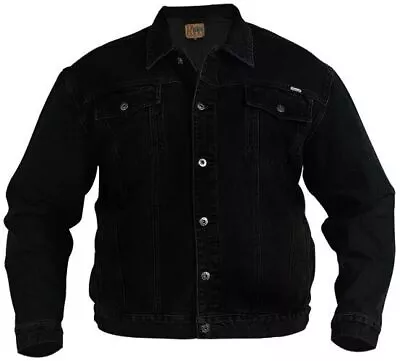 Buy Duke Western Style Trucker Denim Jacket In Black Chest Size 1xl To 6xl • 46.95£
