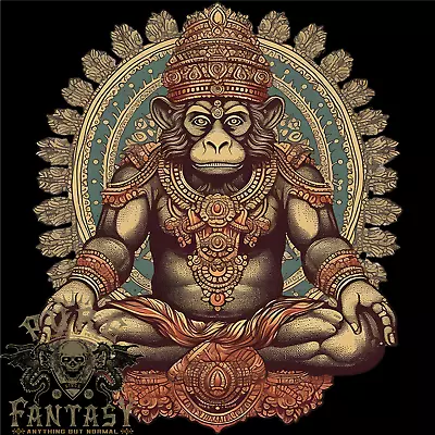 Buy Monkey Guardian Religion Meditation Yoga Mens Cotton T-Shirt Tee Top • 10.75£