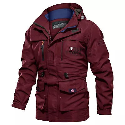 Buy Mens Military Jacket Winter Warm Waterproof Hooded Coat Outdoor Tactical Coat UK • 21.55£