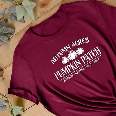Buy AUTUMN CLOTHING Ladies T Shirt | Autumn Acres | Pumpkin Patch | Trending Autumn • 12.95£