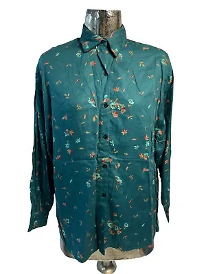 Buy CARRIE ANNE Shirt Size L 16 Vintage Womens Green Cotton NEW EU44 RRP £22 • 16.99£