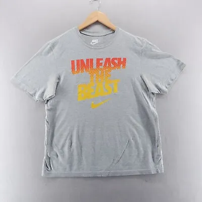 Buy Nike Mens T Shirt Medium Grey Unleash The Beast Graphic Print Cotton • 11.13£