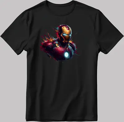 Buy Iron Man Marvel Avengers Short Sleeve White-Black Men's / Women's T Shirt N501 • 10£