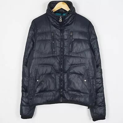 Buy DIESEL Women's Puffer Jacket Size XL Black Full Zip Pockets High Neck S12070 • 34.95£