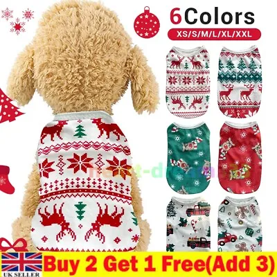 Buy Dog Cat Puppy Small Pet Christmas Jumper,Santa Elf Vest Xmas Clothes·T-Shirt Top • 3.59£