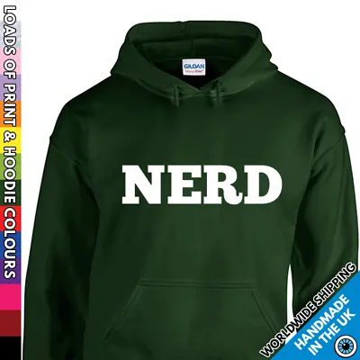 Buy Unisex Nerd Hoodie - Old School Hipster Cool Geek - Funny Ironic Hooded Top • 19.99£