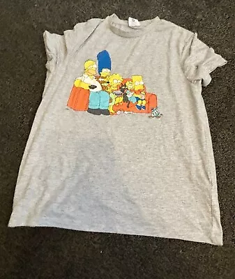 Buy Men’s Short Sleeved Grey Simpsons T Shirt Large • 8£