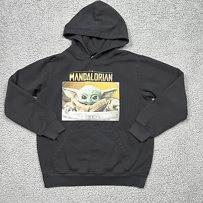 Buy Star Wars Sweatshirt Youth Medium The Mandalorian Black Grogu Baby Yoda Hooded • 7.97£