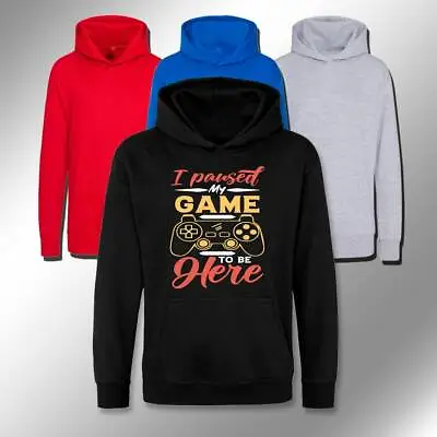 Buy I Paused My Game Kids Boys Girls Gaming Gamer Hoodie T Shirt Hoody Gift Winter • 13.99£