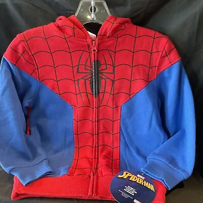 Buy Marvel Spiderman Zip Up Hoodie Mask Kids Sweatshirt Size 7 • 20.47£
