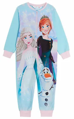 Buy Disney Frozen 2 Girls All In One Pyjamas Kids Fleece Pjs Elsa Anna Loungewear • 12.95£