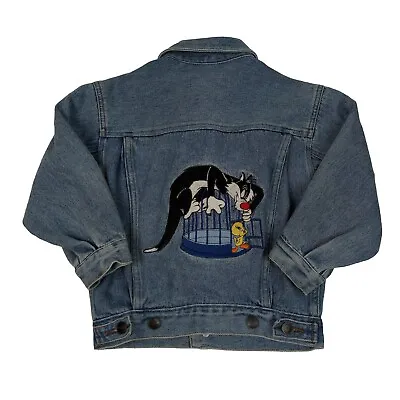 Buy Acme Clothing Looney Tunes  Tweety Bird & Sylvester Embroidered Denim Jacket, S • 50£