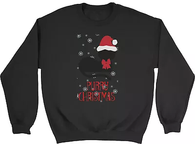 Buy Purry Christmas Sweatshirt Mens Womens Funny Xmas Cat Lover Kitten Gift Jumper • 15.99£