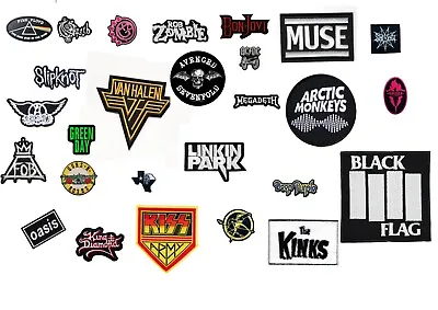 Buy Rock Metal Pop Punk Music Lover Badges Bands Iron Sew On Embroidered Patches New • 3.75£
