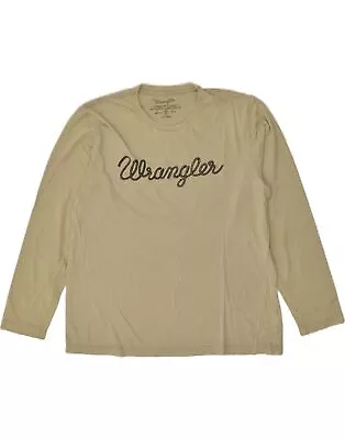 Buy WRANGLER Mens Graphic T-Shirt Long Sleeve XL Beige Cotton BF38 • 14.17£