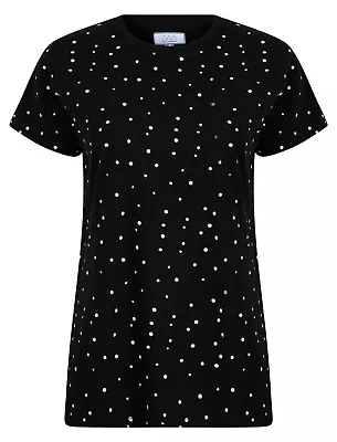 Buy Womens Print Short Sleeve T Shirt Ladies Casual Tee Blouse Tops UK 8 10 12 14 16 • 5.99£