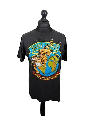 Buy Bon Jovi Tshirt Vintage 90s 1989 / 90 All Around The World Mens M / L See Detail • 20£