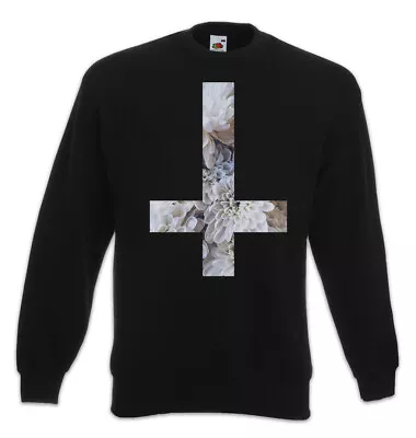 Buy Inverted Flower Cross Sweatshirt Pullover Symbol Pentagram Church Satan Satanism • 35.94£
