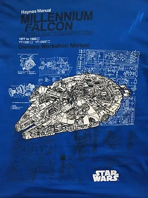 Buy Medium Star Wars Blue T-Shirt Millennium Falcon • 7.99£
