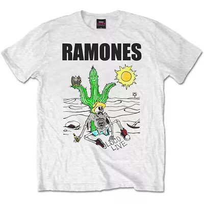 Buy The Ramones  Official  Unisex T- Shirt - Loco Live - White  Cotton • 16.99£