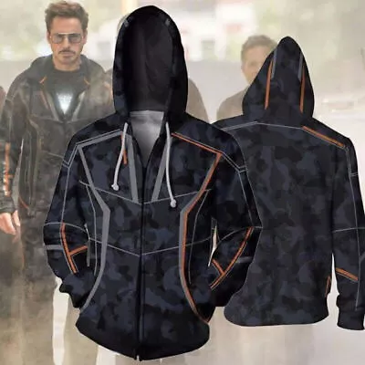 Buy Avengers 4 Endgame Tony Stark Jacket Mens Hoodie Zip Up Coat Superhero Tops New • 22.07£
