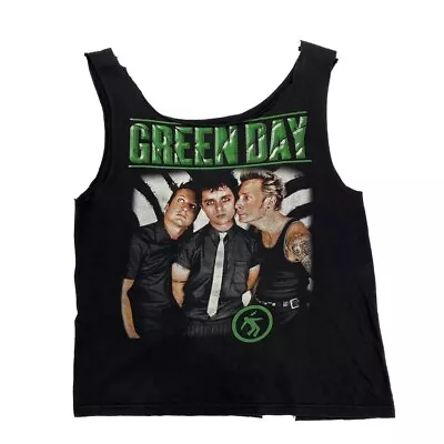 Buy GREEN DAY Emo Pop Punk Band Reworked Cutoff Sleeveless Vest T-Shirt Women's XL • 15£