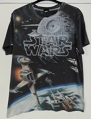 Buy Official Star Wars AOP T-Shirt, X-Wings, Death Star, Size Large, Lightweight • 39.99£