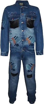 Buy Men's Denim Jacket And Jeans Hip Hop Star Fashionable Full Set • 59.99£