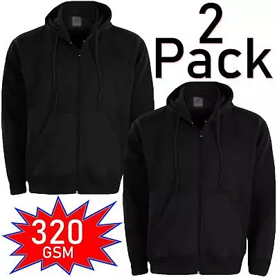 Buy Mens Zipper Hoodie Zip Up Hoody Hooded Sweatshirt Jumper Fleece Jacket Multipack • 21.99£