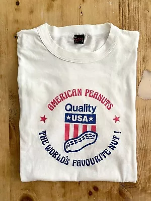 Buy VINTAGE AMERICAN PEANUTS WORLD'S FAVOURITE NUTS T-SHIRT - 70s 80s Single Stitch • 55£