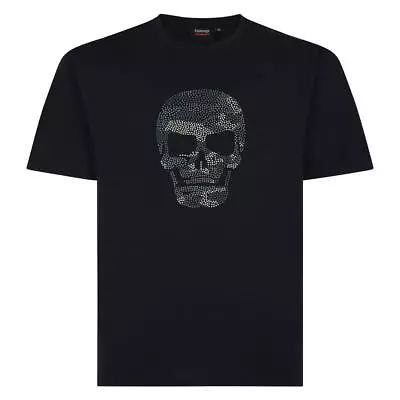 Buy Espionage Men's Short Sleeve Camouflage Skull Print Tee In Navy 2XL-8XL • 18.95£