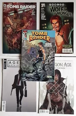 Buy Video Game Comics Bundle Lot - Tomb Raider Hitman Dragon Age Wolf Among Us Merch • 18£