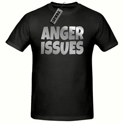 Buy Anger Issues T Shirt, Funny Novelty Mens  T Shirt,(Silver Slogan T Shirt) • 9.99£
