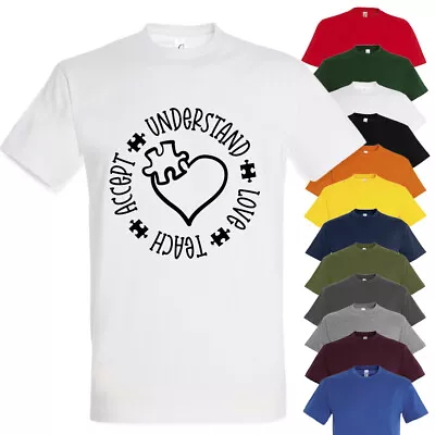 Buy UNDERSTAND LOVE TEACH ACCEPT UNISEX T-SHIRT, AUTISM AWARENESS , Choice Of Colour • 11.99£