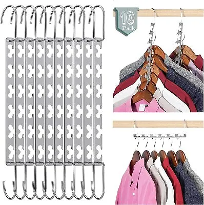 Buy Space Saving Magic Hangers Metal Tidy Wonder Closet Organizer Clothes Coat Hook • 16.23£