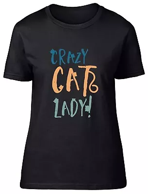 Buy Crazy Cat Lady Womens T-Shirt Kitten Cat Lover Jungle Wildlife Ladies Gift Tee • 8.99£