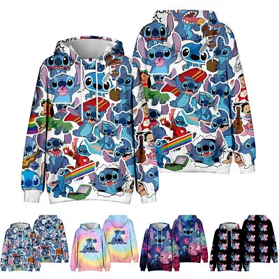Buy Kids Lilo And Stitch Long Sleeve Hoodie Pullover Winter Tops Clothes Costume New • 9.09£