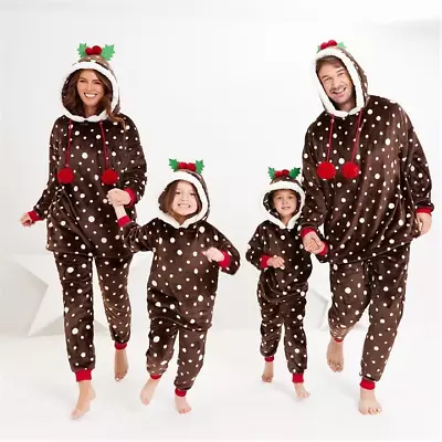 Buy Studio Family Womens Christmas Pudding Fleece Pyjama Set - UK 12-14 • 9.99£